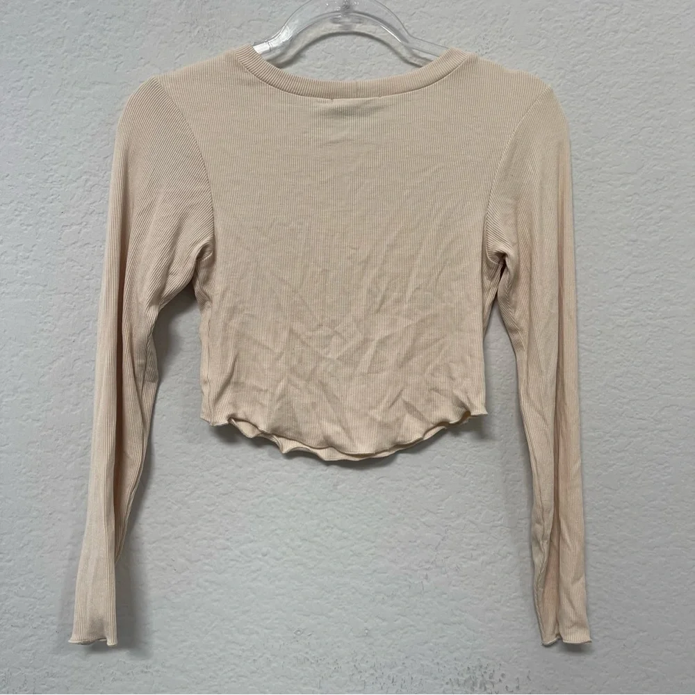 LNA Arya Cropped Long Sleeve Top Size Medium